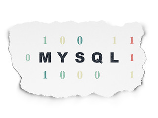 Image showing Software concept: MySQL on Torn Paper background