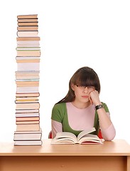 Image showing Girl and Books