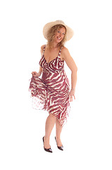 Image showing Happy blond woman dancing.