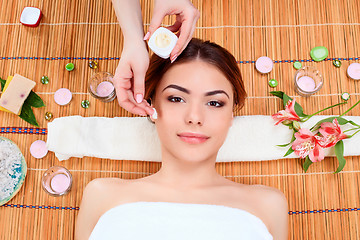 Image showing Beautiful young woman at a spa salon