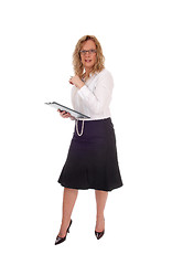 Image showing Business woman with clipboard. 