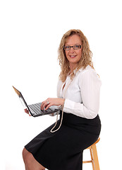 Image showing Business woman working with laptop.