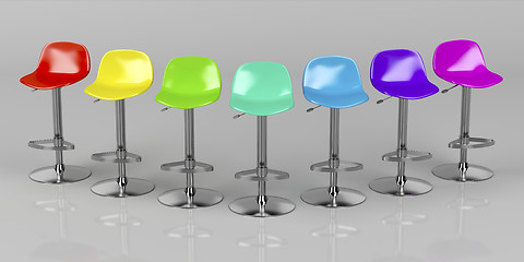 Image showing Colorful bar stools