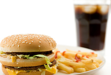 Image showing buger and fries