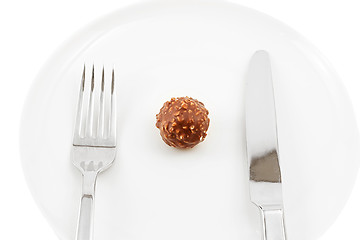 Image showing chocolate candy on a plate