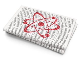 Image showing Science concept: Molecule on Newspaper background