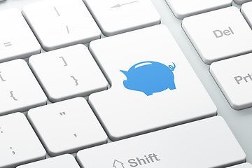 Image showing Money concept: Money Box on computer keyboard background