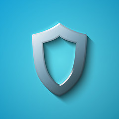 Image showing Privacy concept: flat metallic Contoured Shield icon, vector