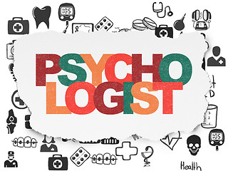 Image showing Health concept: Psychologist on Torn Paper background