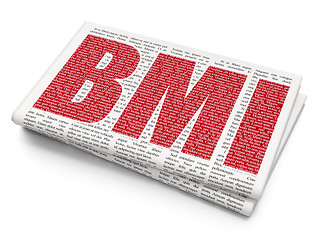 Image showing Medicine concept: BMI on Newspaper background