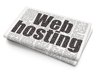 Image showing Web design concept: Web Hosting on Newspaper background