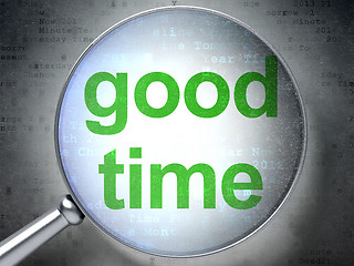 Image showing Time concept: Good Time with optical glass