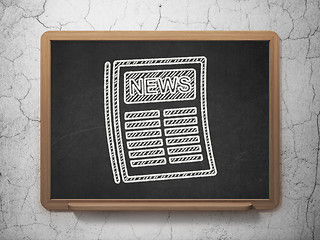 Image showing News concept: Newspaper on chalkboard background