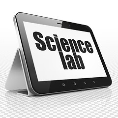 Image showing Science concept: Tablet Computer with Science Lab on display