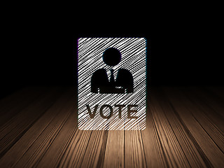 Image showing Politics concept: Ballot in grunge dark room