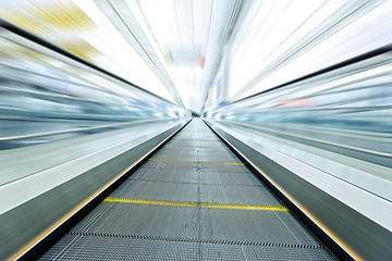 Image showing Moving escalator