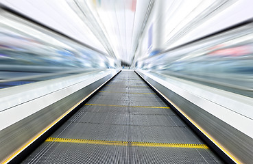 Image showing Moving escalator