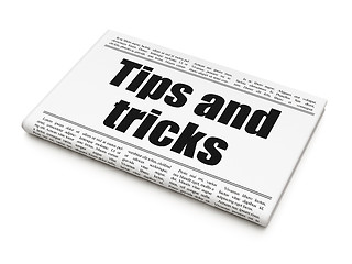 Image showing Education concept: newspaper headline Tips And Tricks