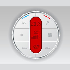 Image showing Digital air conditioning control panel in white