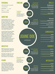 Image showing Simplistic resume cv template with dots and contrast