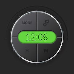 Image showing Digital clock with green lcd