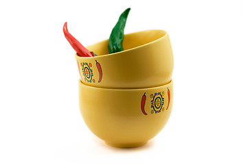 Image showing chili soup bowls