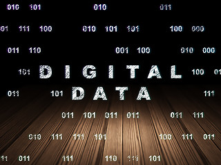 Image showing Information concept: Digital Data in grunge dark room