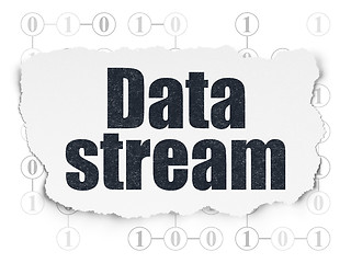 Image showing Data concept: Data Stream on Torn Paper background