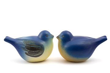 Image showing couple of porcelain pigeons