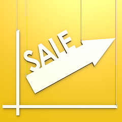 Image showing Sale word with chart hang on yellow background