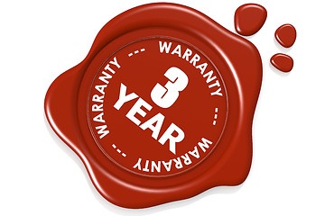 Image showing Three year warranty seal isolated on white background