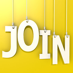 Image showing Join word hang on yellow background