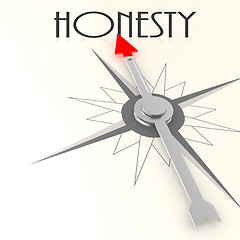 Image showing Compass with honesty word
