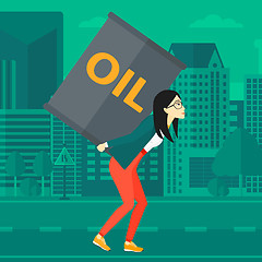 Image showing Woman with oil can.