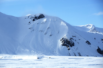 Image showing Snowy mountain landscape in Iceland