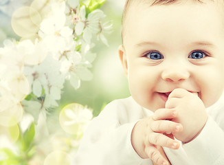 Image showing closeup of happy baby boy 