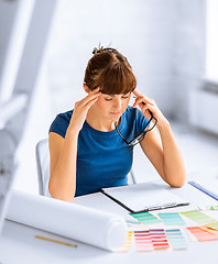 Image showing stressed interior designer