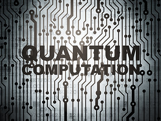 Image showing Science concept: circuit board with Quantum Computation