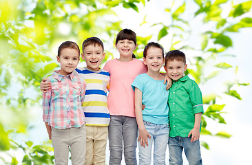 Image showing happy smiling little children hugging