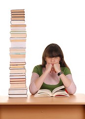Image showing Girl and Books