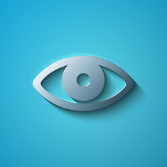 Image showing Protection concept: flat metallic Eye icon, vector