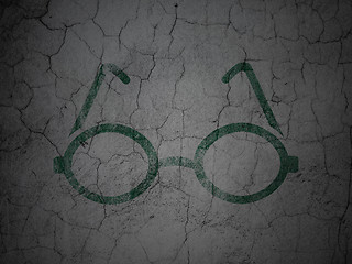 Image showing Learning concept: Glasses on grunge wall background