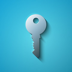 Image showing Safety concept: flat metallic Key icon, vector