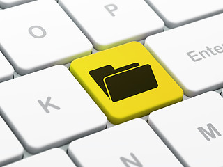 Image showing Finance concept: Folder on computer keyboard background