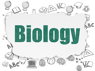 Image showing Education concept: Biology on Torn Paper background