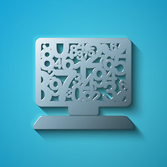 Image showing Education concept: flat metallic Computer Pc icon, vector