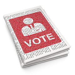 Image showing Political concept: Ballot on Newspaper background