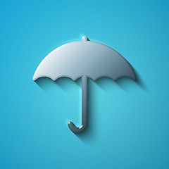 Image showing Protection concept: flat metallic Umbrella icon, vector