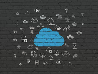 Image showing Cloud computing concept: Cloud on wall background