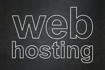 Image showing Web design concept: Web Hosting on chalkboard background